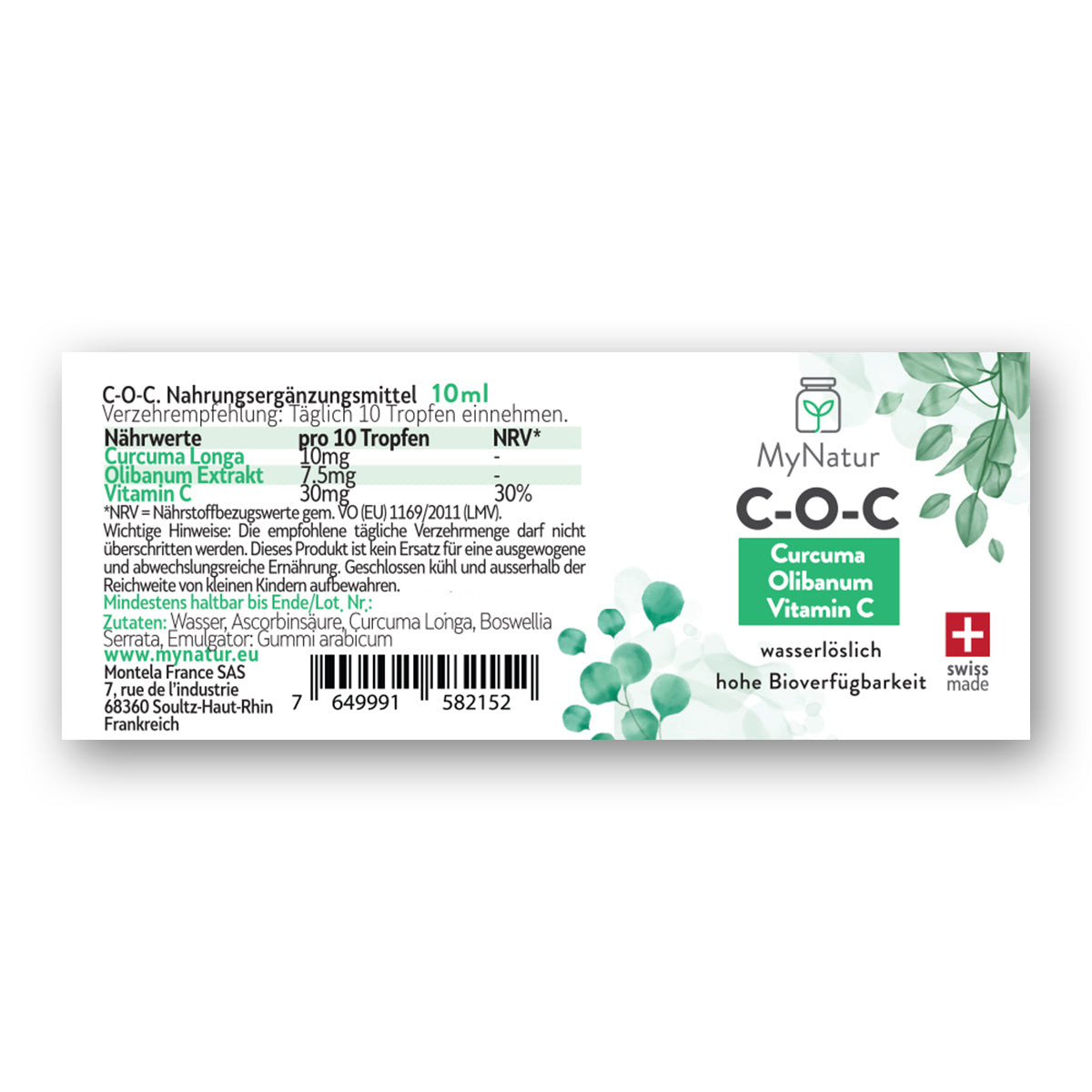 COC MyNatur Mizellen Curcuma Olibanum Vitamin C swiss made