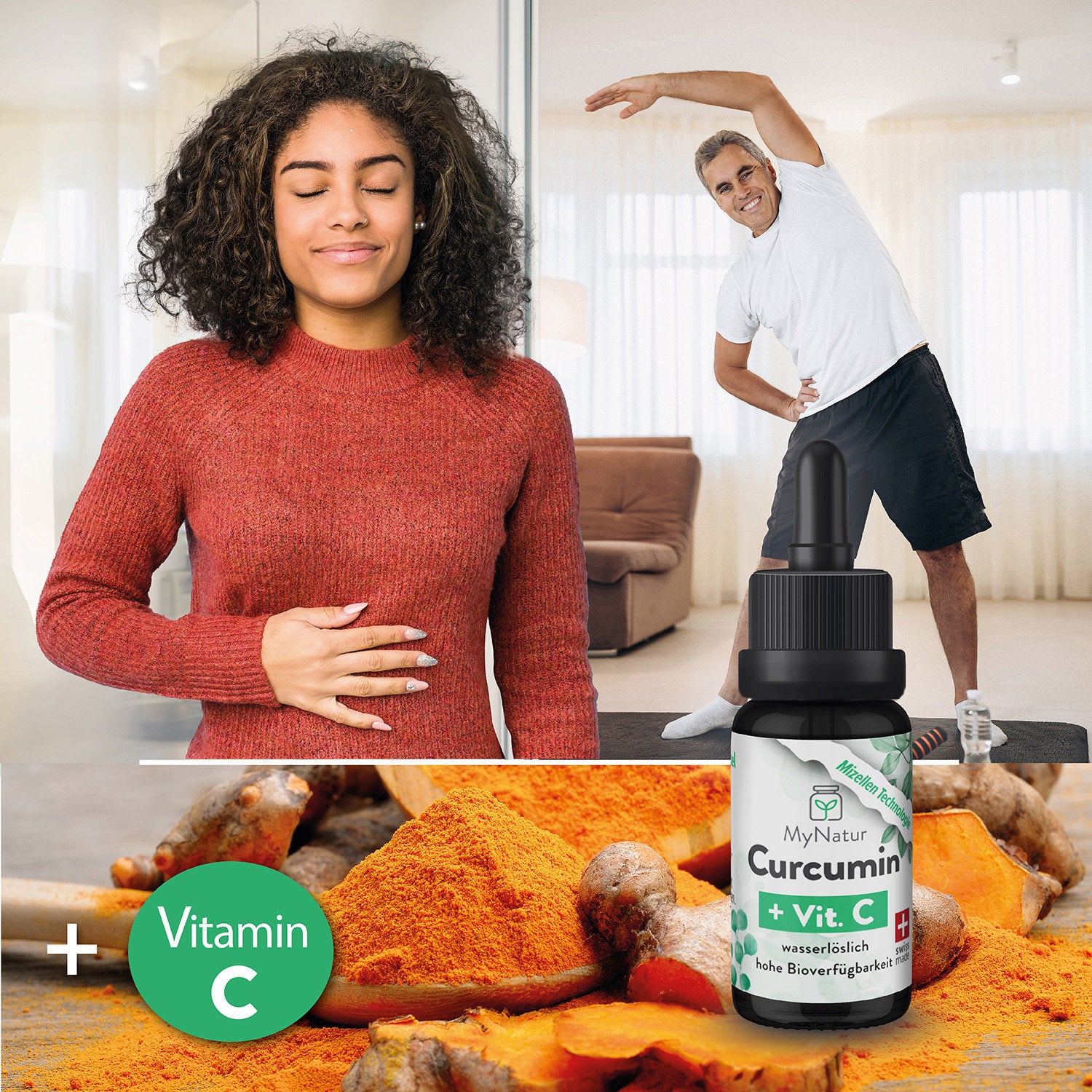 MyNatur Curcumin + Vitamin C Mizellen Technologie Hohe Bioverfügbarkeit