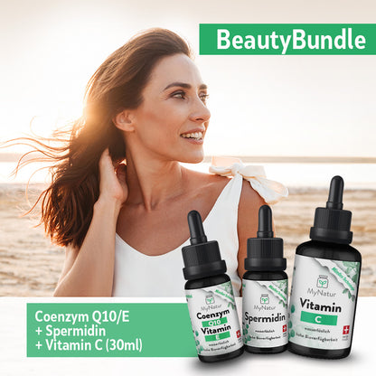 MyNatur Beauty Bundle mit Coenzym Q10 Spermidin und Vitamin C Hohe Bioverfügbarkeit