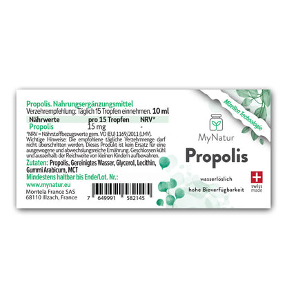 MyNatur Propolis Etikett 10ml flüssige Vitalstoffe