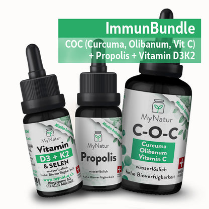 MyNatur ImmunBundle mit Vitamin D3K2 Propolis und COC, Curcuma Olibanum Vitamin C