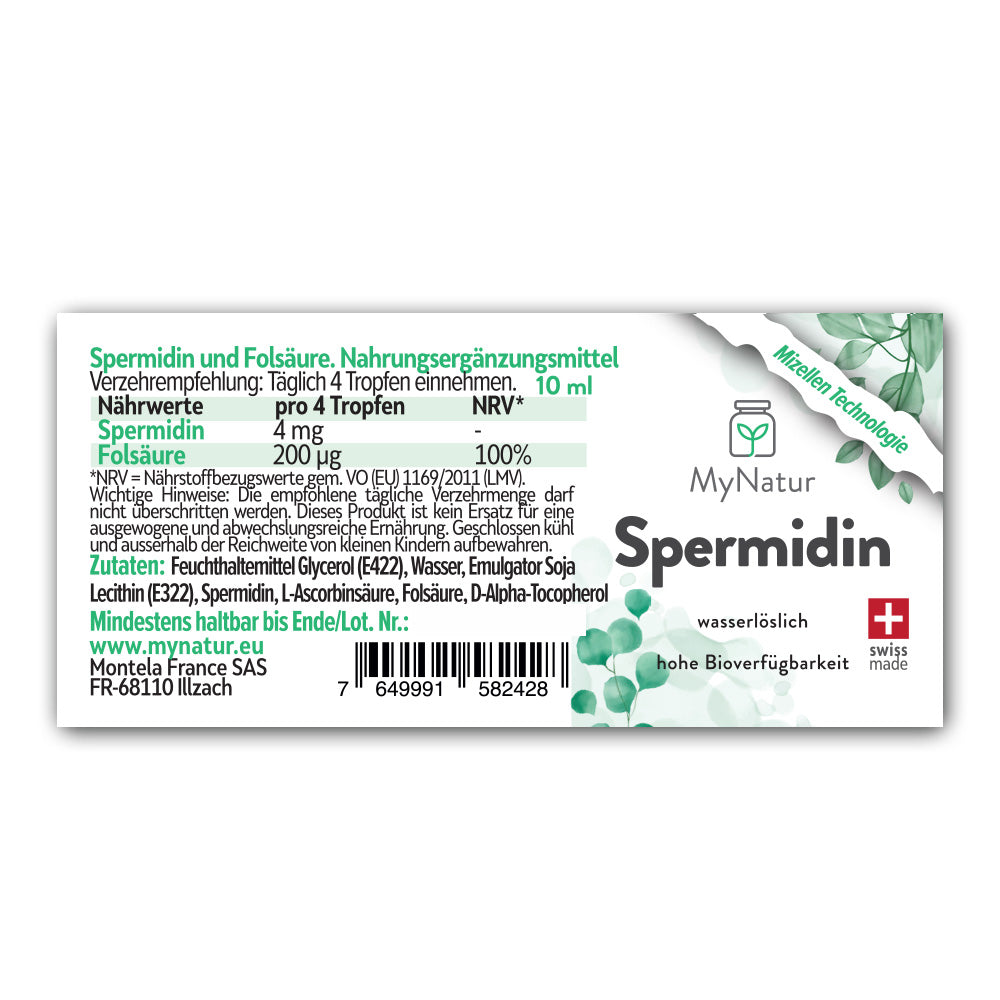 MyNatur Spermidin Etiketten Swiss Made