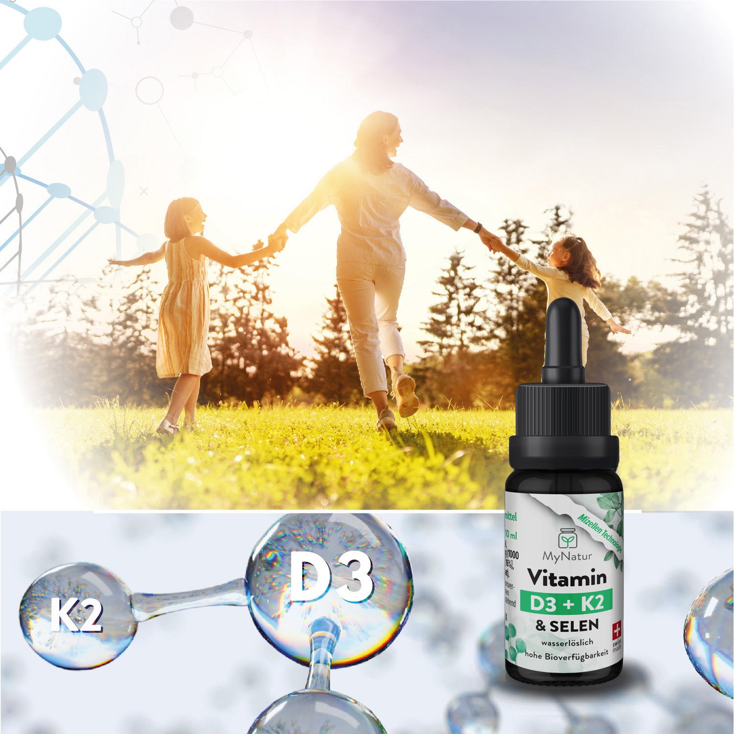 MyNatur Vitamin D3 K2 und Selen Mizellen Technologie Hohe Bioverfügbarkeit
