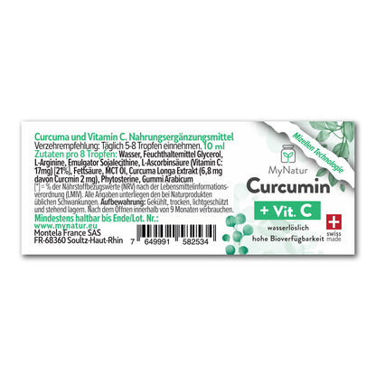 MyNatur Curcumin + Vitamin C Mizellen Technologie Hohe Bioverfügbarkeit Swiss made