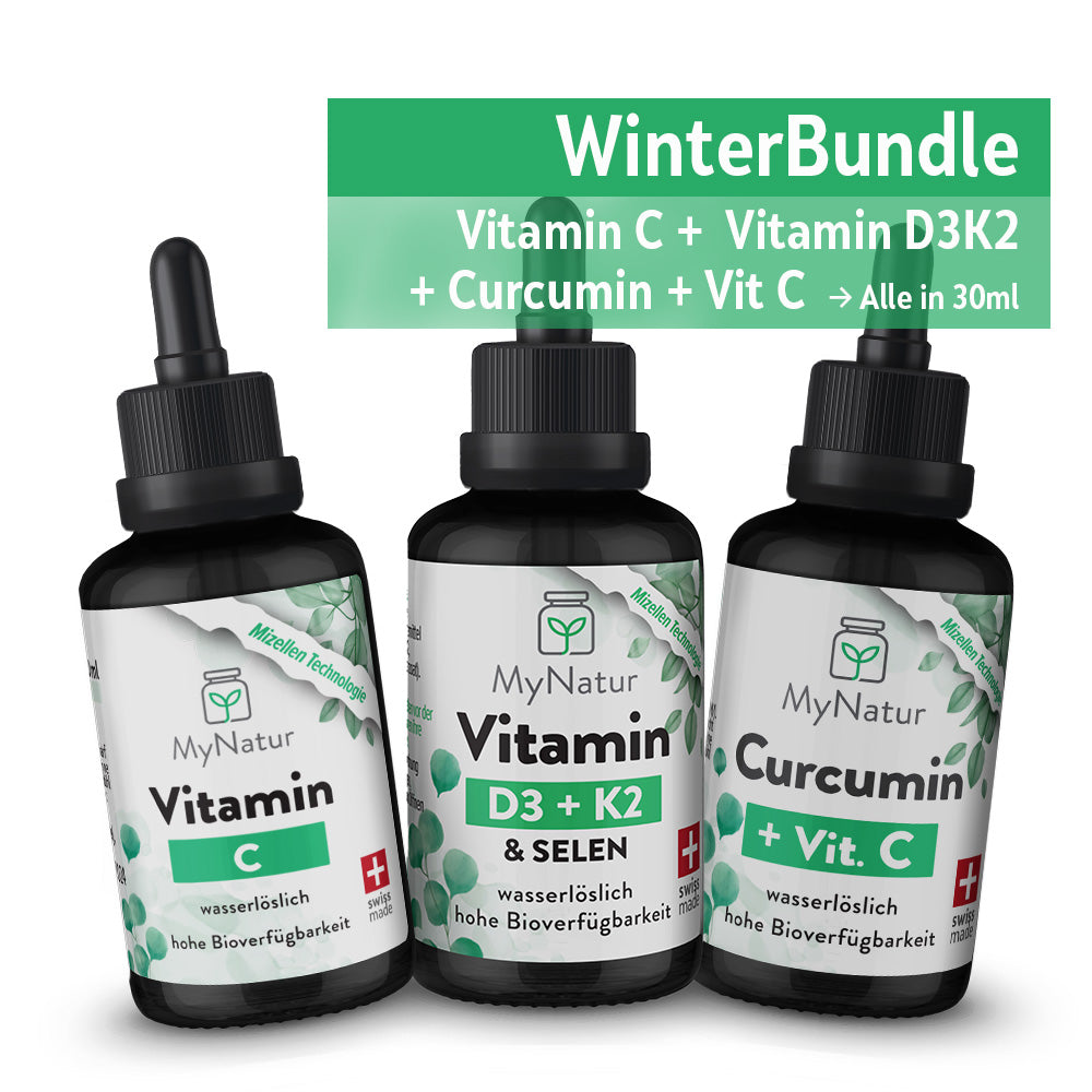 WinterBundle mit Vitamin C, Vitamin D3K2 und Curcumin + Vit C